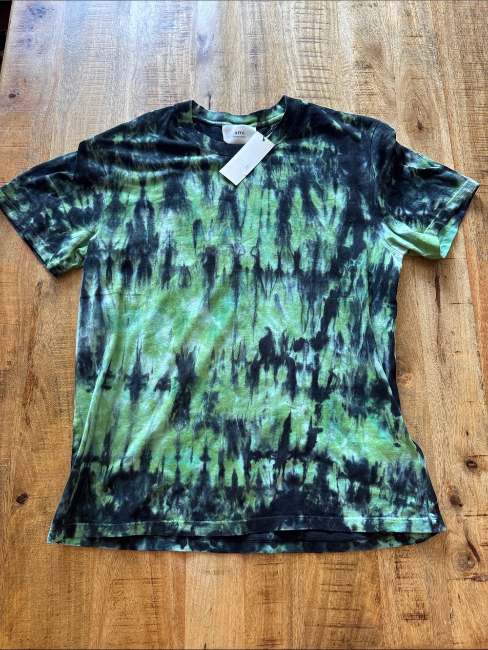 Ami alexandre mattiussi Men's Green Tie-Dye Short Sleeve Tee shirt top NEW NWT
